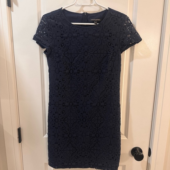 Navy Lace Dress - Picture 3 of 4